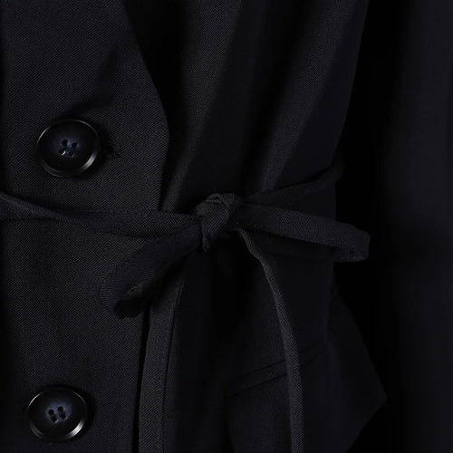 Load image into Gallery viewer, Women Navy Blue Bandage Big Size Elegant Blazer New Lapel Long Sleeve Jacket Fashion Tide Spring Autumn 2025 1DH7507
