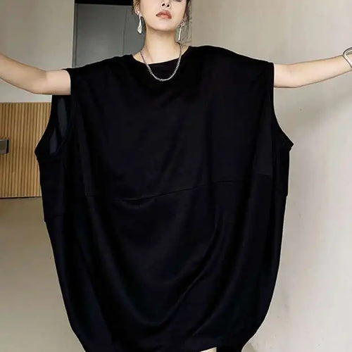 Load image into Gallery viewer, Women Black White Brief Big Size Casual Mini Dress New Round Neck Short Sleeve Fashion Tide Spring Summer 2025 1DH5840
