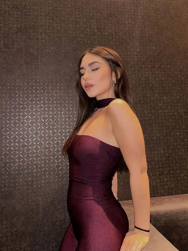 Sexy Sleeveless Collar Elastic Tight Fitting Jumpsuit Women Slim Pencil Pants Female Jumpsuit Dance Party Clubwear 2024