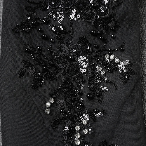 Load image into Gallery viewer, Women Black Sequins Flower Vintage Big Size Blazer New Lapel Long Sleeve Jacket Fashion Tide Spring Autumn 2025 CPG2787
