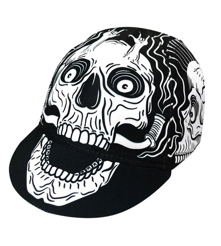 Brutal Skull With Knife Black Series Polyester Cycling Caps Outdoor Sports Bicycle Summer Hats Quick Dry Breathable Unisex