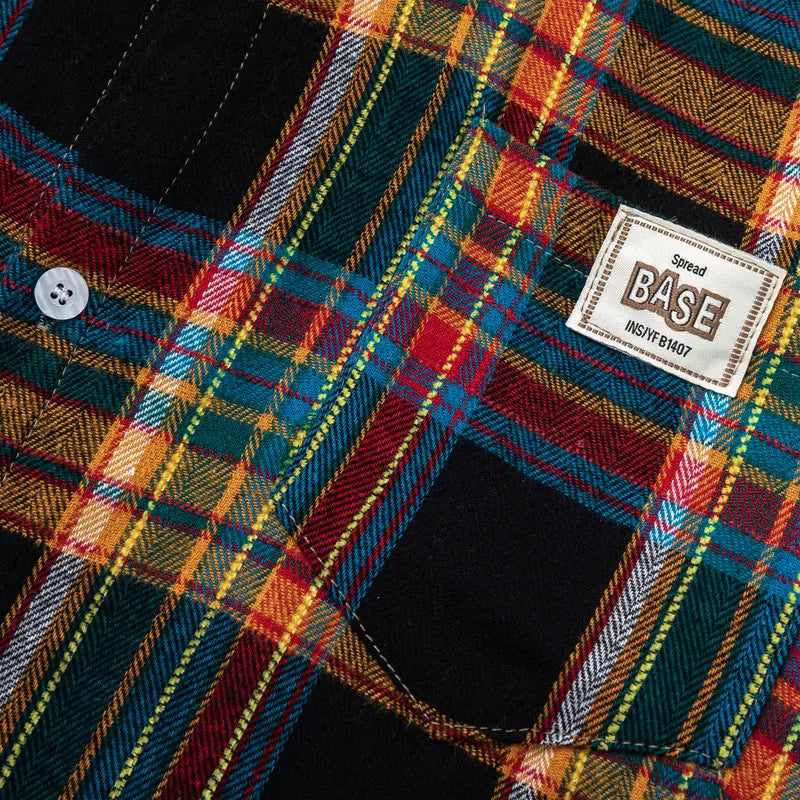 Vintage Summer Shirts Y2K Streetwear Rainbow Plaid Button Up Short Sleeve Blouse Hip Hop Harajuku Casual Baggy Cotton Shirt Tops