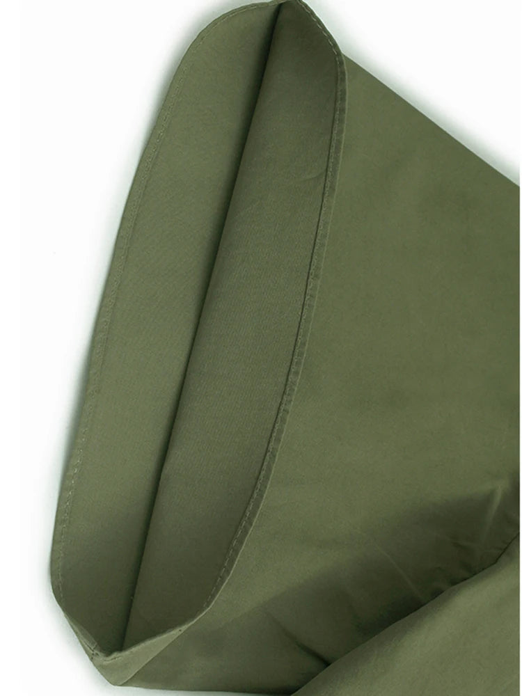 Women Green Big Size Elegant Knee-Length Shirt Dress New Stand Collar Long Sleeve Fashion Tide Spring Autumn 2025 1DJ0928