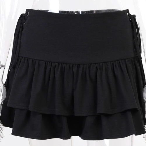 Load image into Gallery viewer, Streetwear Mall Goth Skirt Women Harajuku Y2k E-girl High Waist Bandage Mini Skirt Dark Gothic Punk Emo Alt Club Wear
