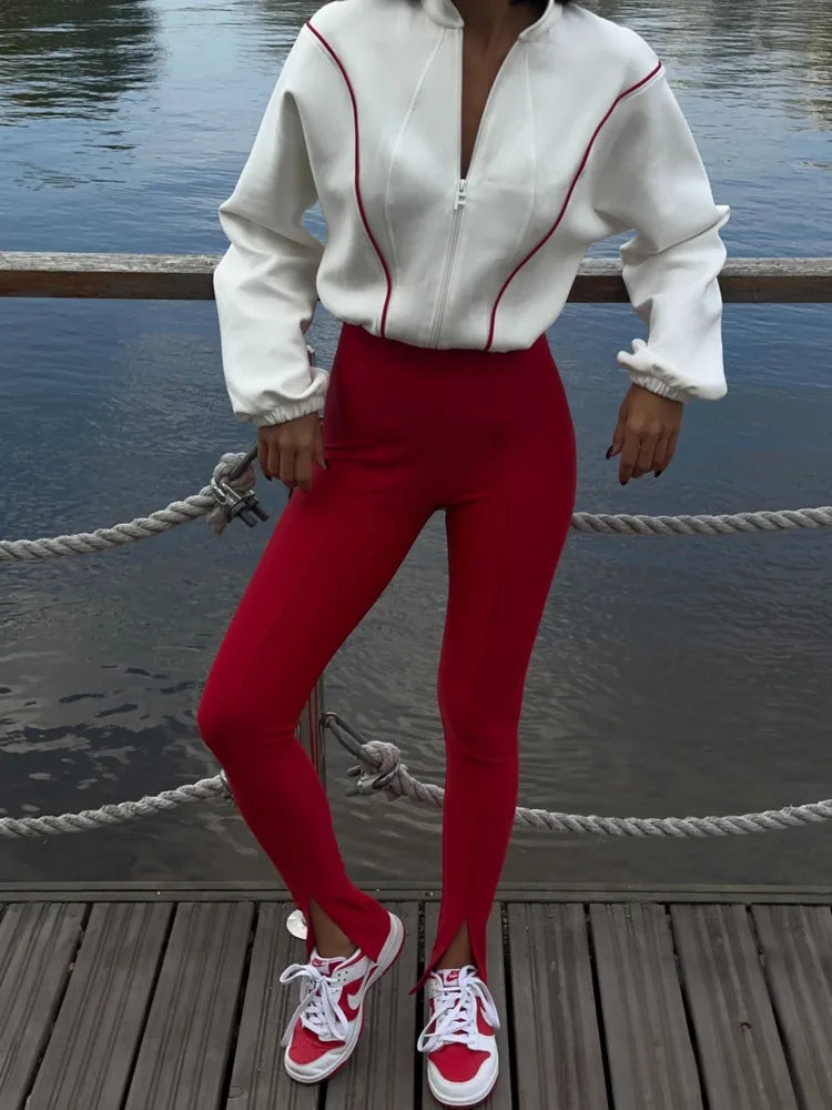 Fashion Autumn/Winter New 2025 Stretch Tight Jumpsuit Women Zipper Long Sleeve Casual Jumpsuit Outdoor Sports Rompers