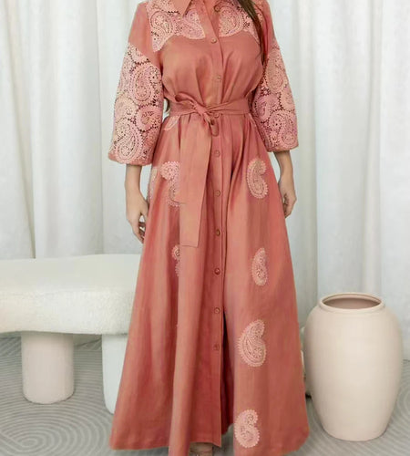 Hit Color Spliced Button Loose Dresses For Women Lapel Long Sleeve High Waist Temperament  Dress Female Fashion New