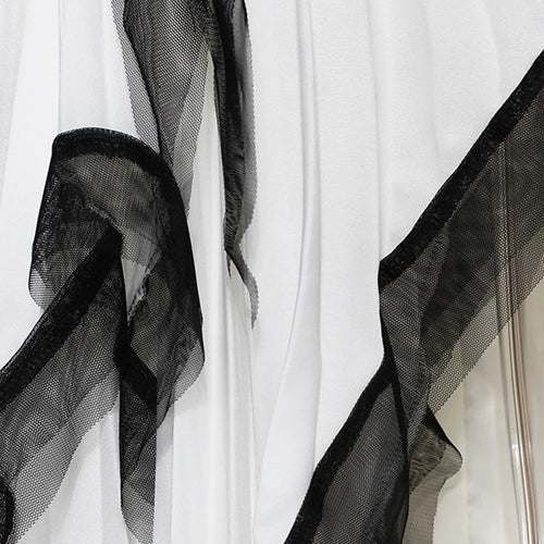 Load image into Gallery viewer, Women White Irregular Pleated Elegant Long Blazer New Lapel Long Sleeve Jacket Fashion Tide Spring Autumn 2025 7AB4740
