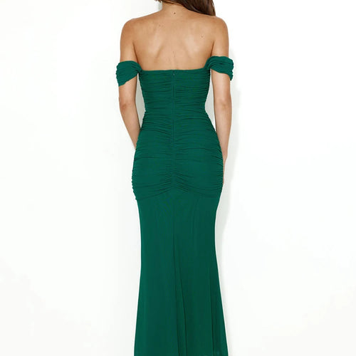 Load image into Gallery viewer, Elegant Off-shoulder Bodycon Maxi Dress Women Two Layer Mesh Fashion Strapless Backless Night Club Party Sexy Dress
