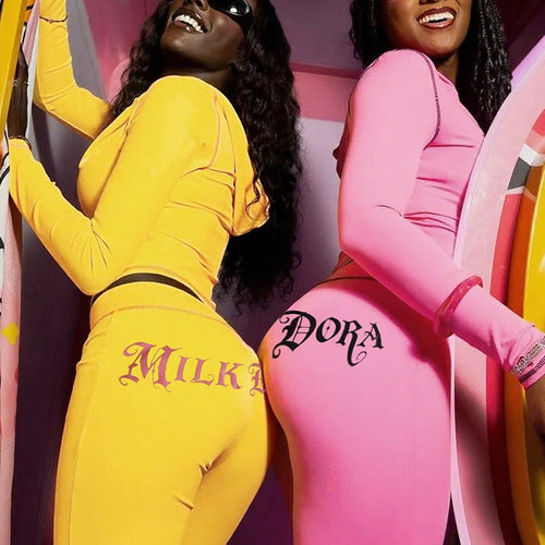 Load image into Gallery viewer, Casual Letter Print Women 2 Piece Set Tracksuit Sporty Full Sleeve Crop Jacket+Pants Matching Streetwear Skinny Outfits
