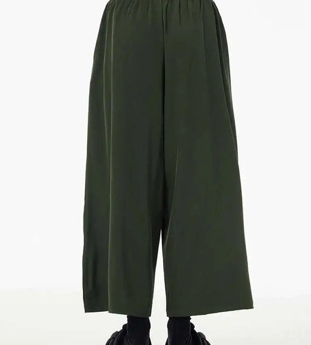 High Elastic Waist Army Green Zipper Slit Long Wide Leg Pants New Trousers Women Fashion Tide Spring Autumn 2025 1DH5683