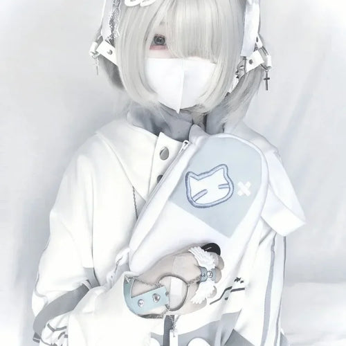 Load image into Gallery viewer, Japanese Oversized Hoodies Streetwear Vintage Contrast Coats Women Loose Y2k Aesthetic Jackets 2025 Casual Grunge Zipper Tops
