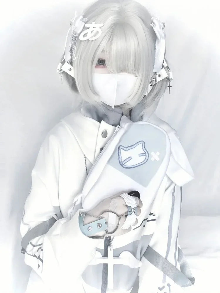 Japanese Oversized Hoodies Streetwear Vintage Contrast Coats Women Loose Y2k Aesthetic Jackets 2025 Casual Grunge Zipper Tops