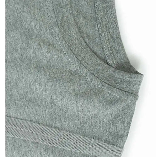 Load image into Gallery viewer, Women Gray Mesh Spliced Big Size Casual Midi Dress New Round Neck Short Sleeve Fashion Tide Spring Summer 2025 1DH9817
