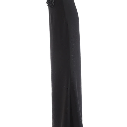 Load image into Gallery viewer, High Waist Black 3d Flower Rhinestones Elegant  Mermaid Half-body Skirt Women Fashion Tide New Spring Autumn 20251DJ1270
