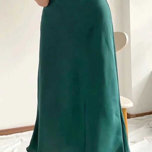 Load image into Gallery viewer, Hot Sale Solid Satin Elastic Waist Women A-Line Skirt Summer Female Slim Falda
