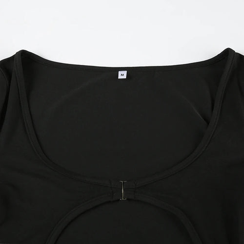 Load image into Gallery viewer, Sexy Black Hollow Out Skinny Bodysuit Women's Long Sleeve One Piece Clothing Open Crotch Design Beachwear Hot Rompers
