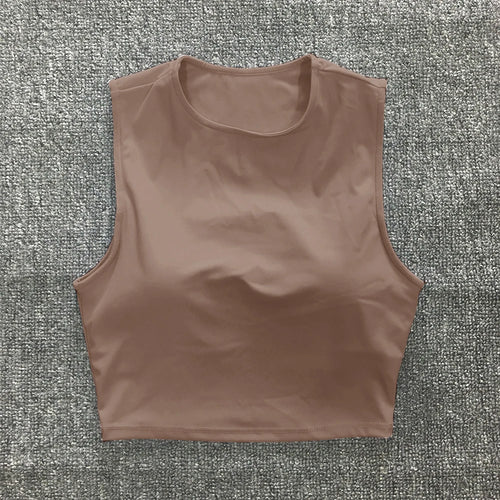 Load image into Gallery viewer, Nude Pad Yuma Nylon Pad Women Vintage Windbreaker Sport Bra Skin Tank Sports Running Vest Fitness Yoga Sleeve Crop Tops
