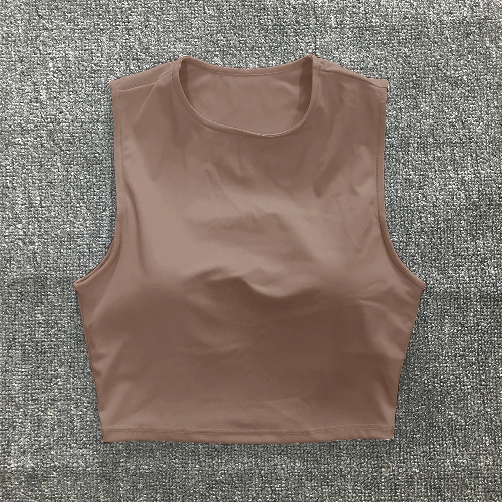 Nude Pad Yuma Nylon Pad Women Vintage Windbreaker Sport Bra Skin Tank Sports Running Vest Fitness Yoga Sleeve Crop Tops