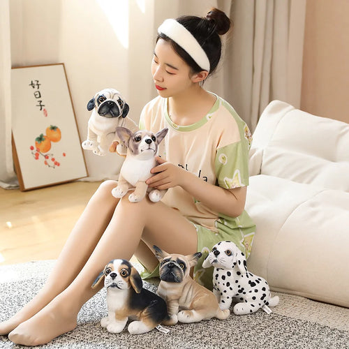 Load image into Gallery viewer, High Quality Simulation Dog Plush Toy Stuffed Pug Bulldog Husky Dalmatian Akita Beagles Lifelike Chihuahua Puppy Doll Home Decor
