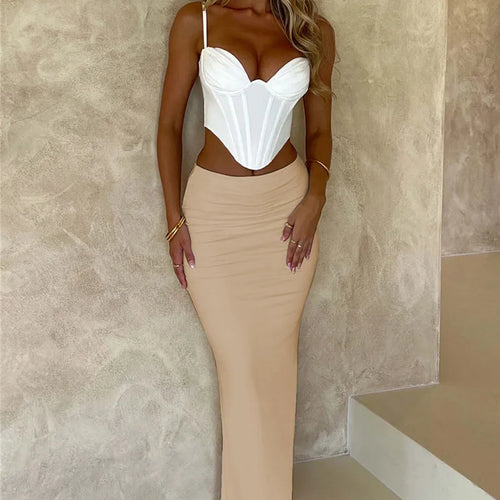 Load image into Gallery viewer, Thickened Fabric Sexy Maxi Skirt Women 2023 Autumn Winter New Solid High Waist Skinny Club Party Long Skirt Elegant
