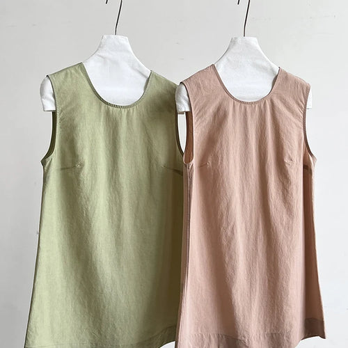 Load image into Gallery viewer, Green Belted Tank Top Half-body Skirt Two Pieces Suit New Round Neck Sleeveless Women Fashion Spring Autumn 2025 1DJ1111
