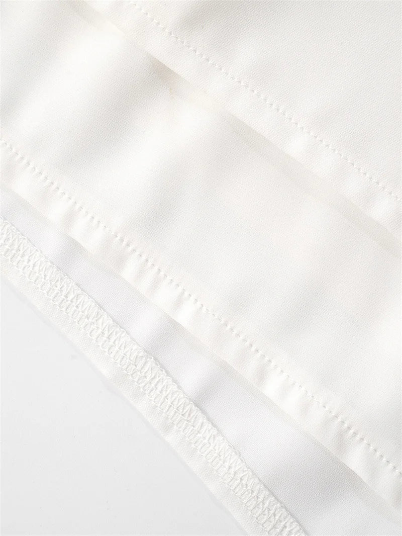 Halter Off-shoulder Backless Sexy Mini Dress Women White Hollow Out Strapless Lace-up A-line Club Dress Summer 2025