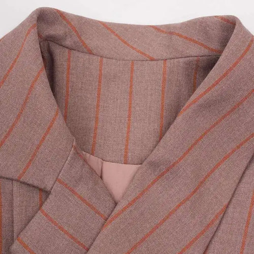 Load image into Gallery viewer, Women Brown Striped Irregular Elegant Big Size Blazer New Lapel Long Sleeve Jacket Fashion Tide Spring Autumn 2025 CPDB202
