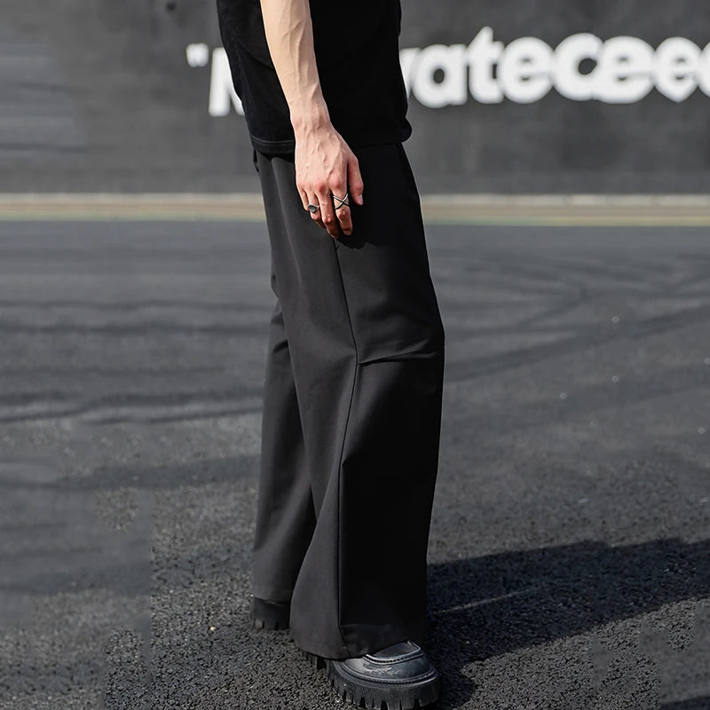 Loose Men's Suit Pants Wide Leg Straight Versatile Solid Color Floor Mop Trousers Autumn Casual Menwear 9C5661