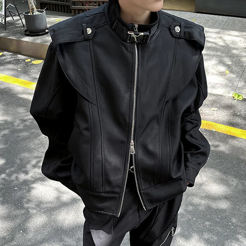 Load image into Gallery viewer, Personalized Men&#39;s Jacket Flying Sleeve Stand Collar Dark Wear Male Coats Solid Color 2024 New Stylish Men Clothing 9C6964
