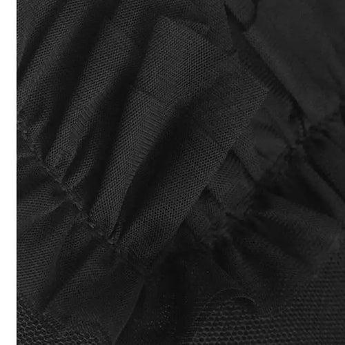 Load image into Gallery viewer, Women Gray Mesh Ruffles Big Size Mini T-shirt Dress New Round Neck Short Sleeve Fashion Tide Spring Summer 2025 1DH9812
