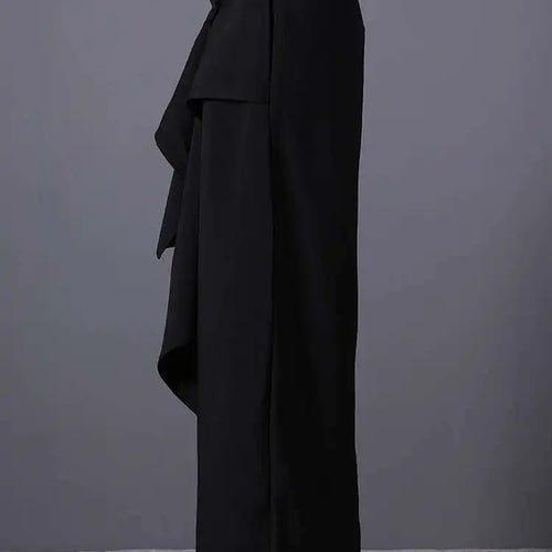 Load image into Gallery viewer, High Elastic Waist Black Irregular Spliced Long Wide Leg Pants New Trousers Women Fashion Tide Spring Autumn 2025 CPG2809
