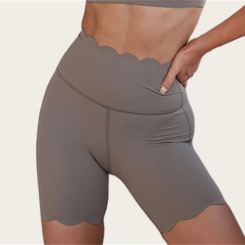 Load image into Gallery viewer, Breathable Skin-Friendly Fitness Two-Piece Set Square Collar Tight Yoga Suit High-Waist Lace Shorts
