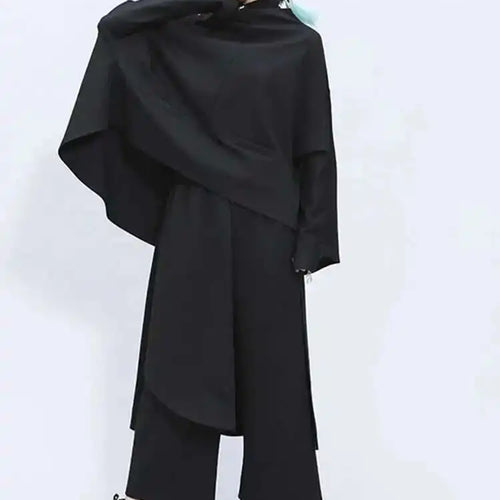 Load image into Gallery viewer, High Elastic Waist Black Split Joint Long Wide Leg Trousers New Loose Fit Pants Women Fashion Spring Autumn 2025 1Z325
