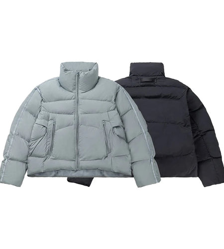 American Street Design Men's Parkas Casual Silhouette Stand Collar Solid Color Casual Winter Padded Jackets Simple 9C8966