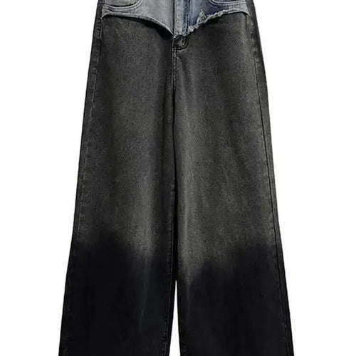 Load image into Gallery viewer, High Waist Blue Gradual Color Denim Burr Long Wide Leg Jeans New Women Trousers Fashion Tide Spring Autumn 2025 1DH5146
