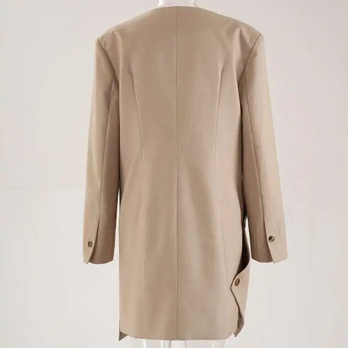 Load image into Gallery viewer, Women Khaki Irregular Button Slit Elegant Big Size Blazer New Lapel Long Sleeve Jacket Fashion Spring Autumn 2025 CPDB247
