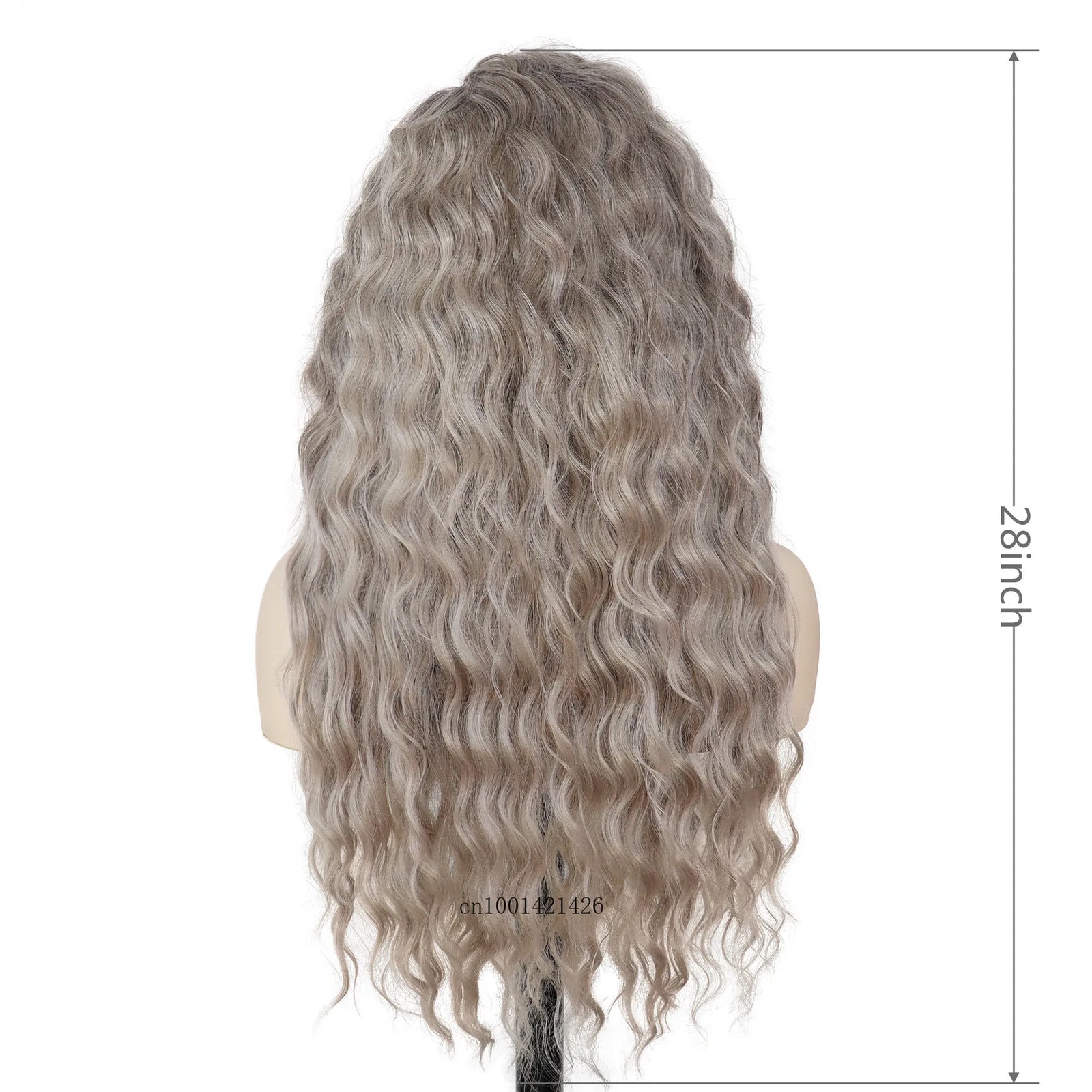 Synthetic Hair Long Curly Wigs for Women Ombre Grey Wig Dark Roots Gradient Color Gray Hair Long Wigs Costume Party Natural Wig