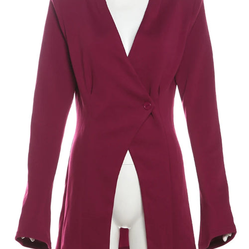 Load image into Gallery viewer, Vintage Cardigan Jacket Women V-Neck Single Button Solid Stretch Full Sleeve Autumn Elegant Commute Classic Streetwear
