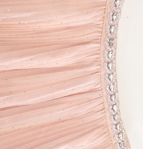 Load image into Gallery viewer, High Elastic Waist Black Pleated Rhinestones Shining Half-body Skirt Women Fashion Tide New Spring Autumn 2025 1DJ1271
