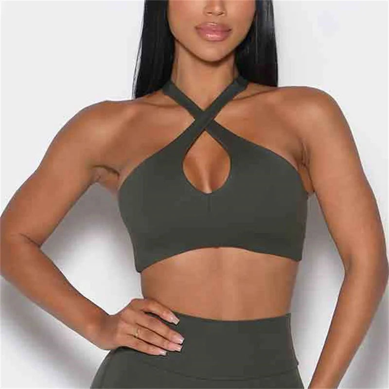 Yoga Bra Mujer Backless Gym Shockproof Sports Top Bra Women Push Up Yoga Top Sport Bras Running Fitness Sports Bra