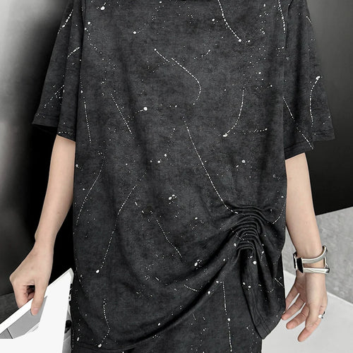 Load image into Gallery viewer, Printed Pleated T-shirt Skirt Two Pieces Suit New Round Neck Short Sleeve Women Fashion Tide Spring Summer 2025 1DJ1161
