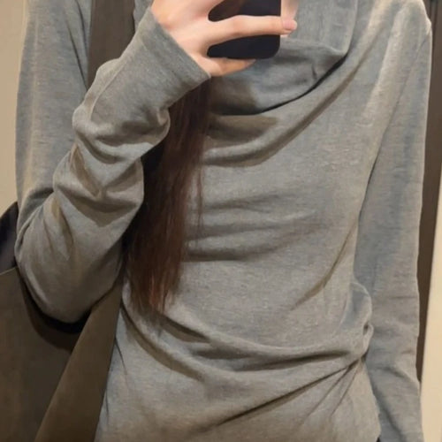 Load image into Gallery viewer, Korean Chic Vintage Solid Simple Tshirts Loose Grunge Women Y2k Aesthetic T-shirts Casual Bottoming All Match Tee Shirts Femme
