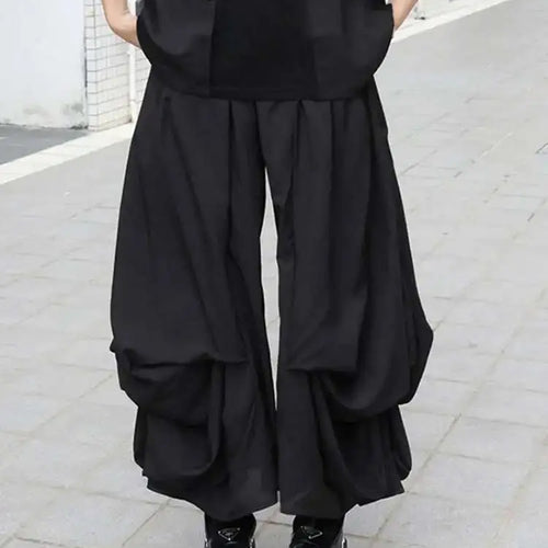 Load image into Gallery viewer, High Elastic Waist Black Brief Pleated Long Wide Leg Pants New Trousers Women Fashion Tide Spring Autumn 2025 1DJ0224
