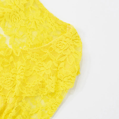 Load image into Gallery viewer, Lace Ruffled Sexy Mini Dress For Women Robe Deep V Neck Flare Long Sleeve Draped A-line Club Party Dress Vestido
