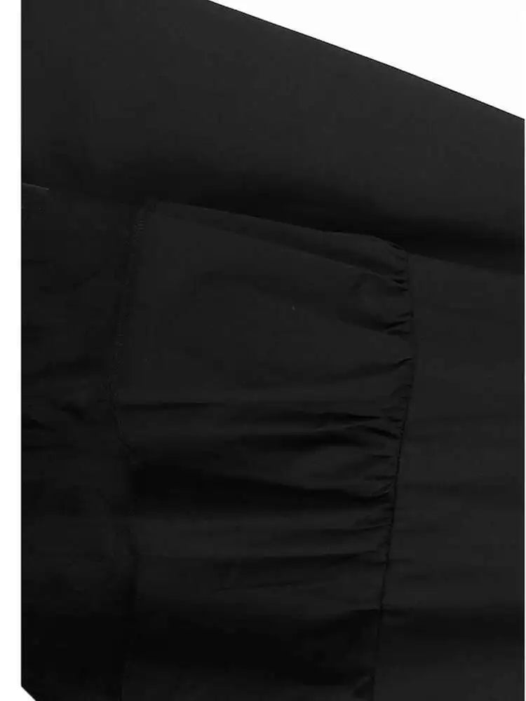 Women Black Flower Mesh Big Size Ruffles Casual Dress New Round Neck Long Sleeve Fashion Tide Spring Autumn 2025 1DH8213