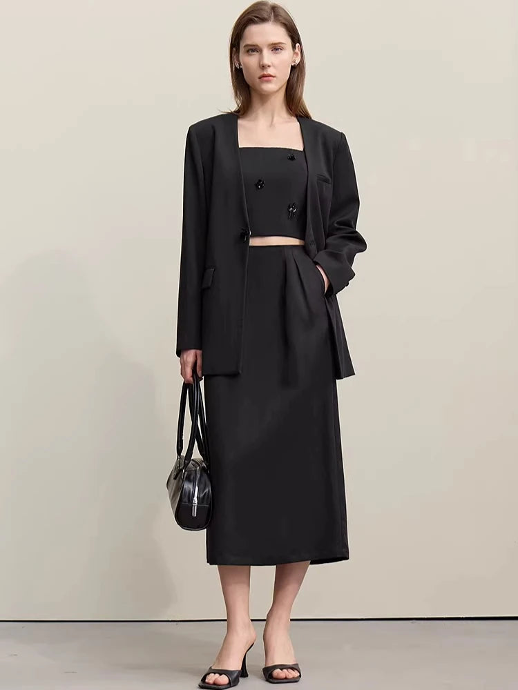 V-Neck Women's Jacket 2026 Spring New Slim Sleeveless Vest Skirt Women's Separate Casual Elegant Women's Skirt 1262102 4