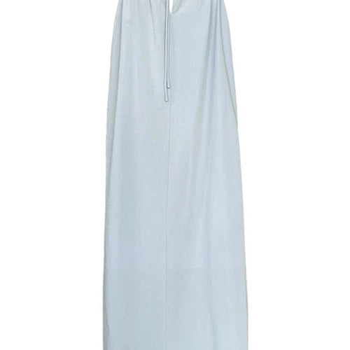 Load image into Gallery viewer, Women White Blue Knot Elegant Big Size Long Vest Dress New Halter Sleeveless Fashion Tide Spring Summer 2025 1DJ1282
