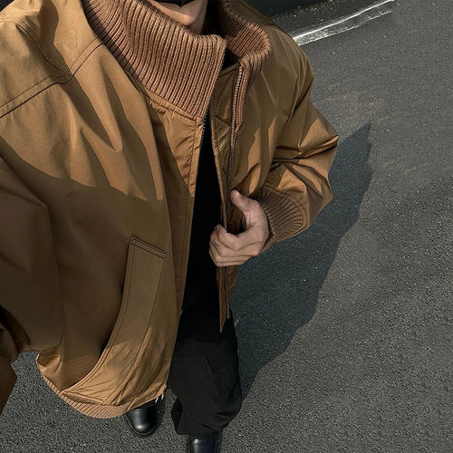 Load image into Gallery viewer, High Street Men&#39;s Padded Jackets Stand Collar Zipper Thickened Solid Color Male Cotton Coats Winter 2024 Stylish 9C8932
