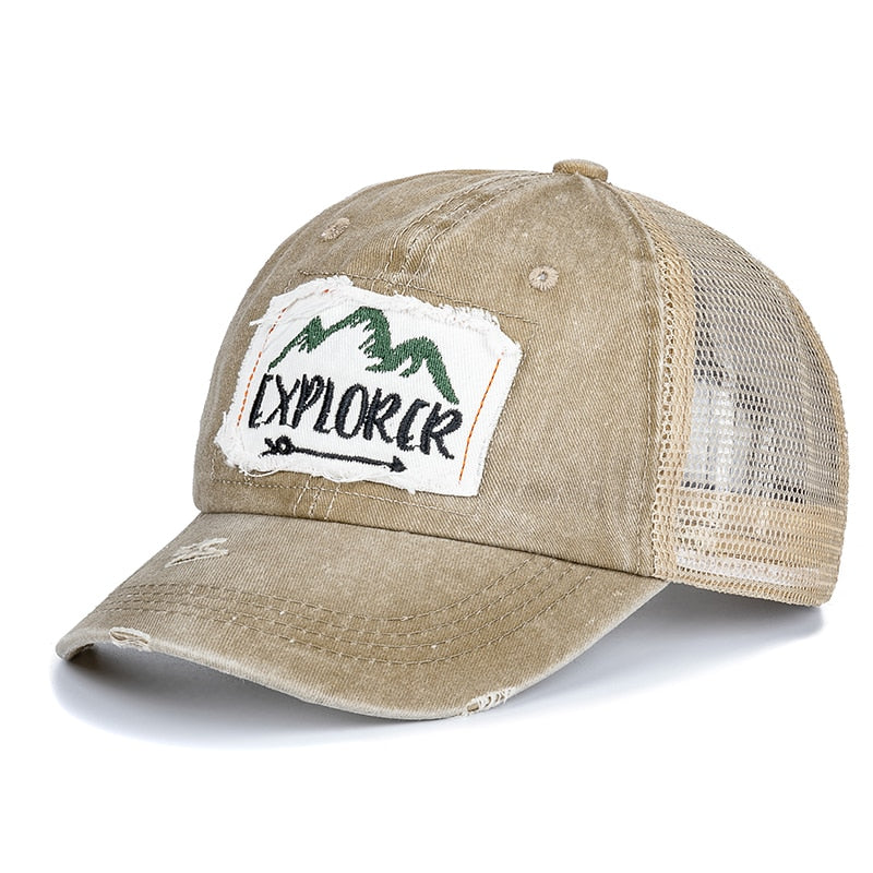 Outdoor Casual Cap For Men Women Simple Letter Patch Design Baseball Cap Summer Fashion Streetwear Mesh Trucker Hat