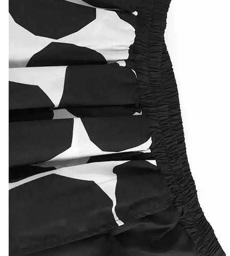 High Elastic Waist Black Dot Printed Irregular A-line Half-body Skirt Women Fashion Tide New Spring Autumn 2025 1DH6191